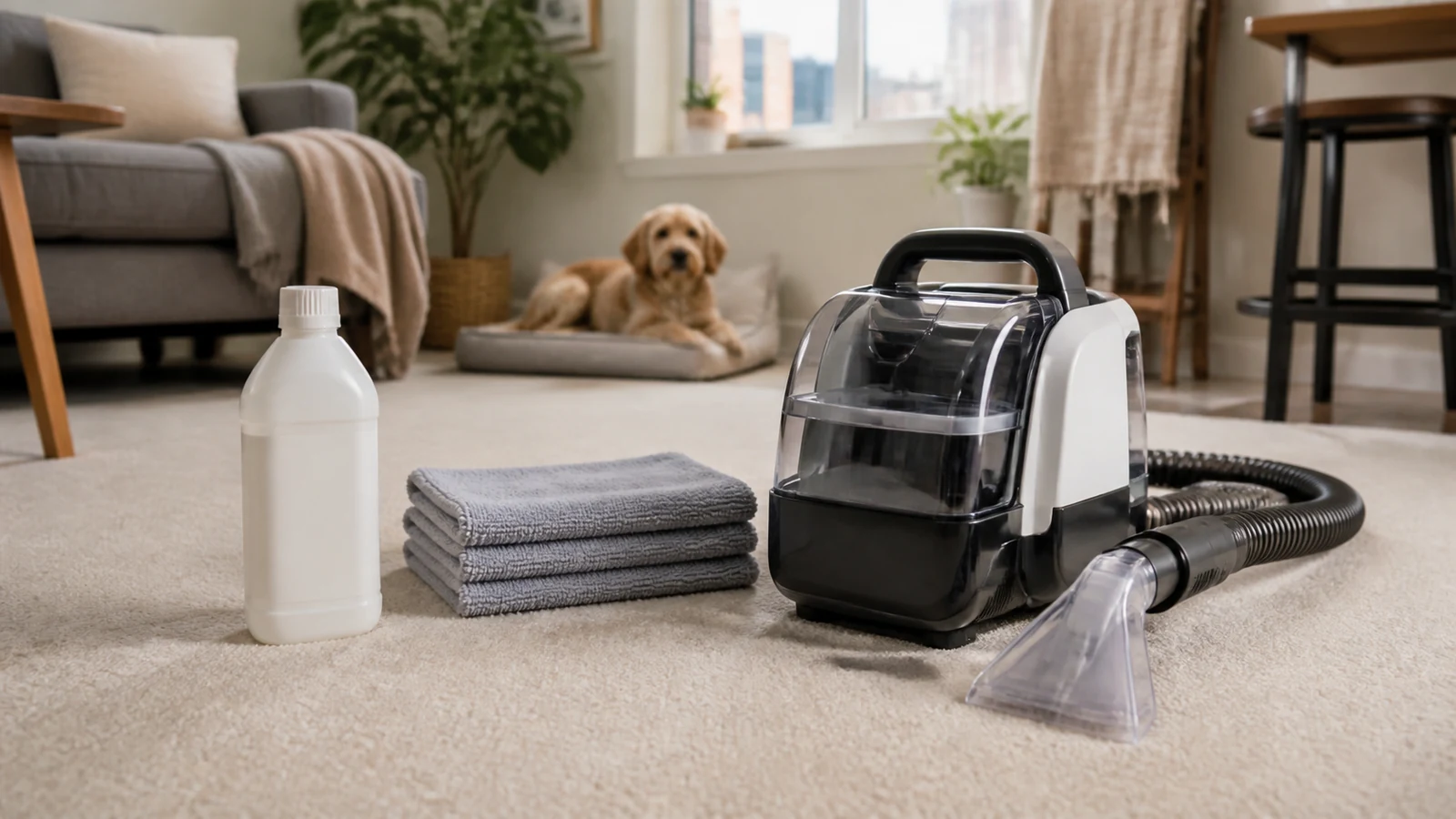 Enzyme cleaner vs carpet cleaner for pet urine in a small apartment carpet setup