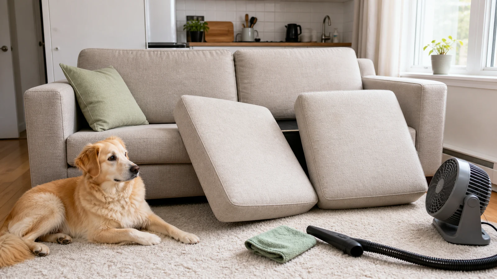 How to get pet smell out of a couch in a small apartment