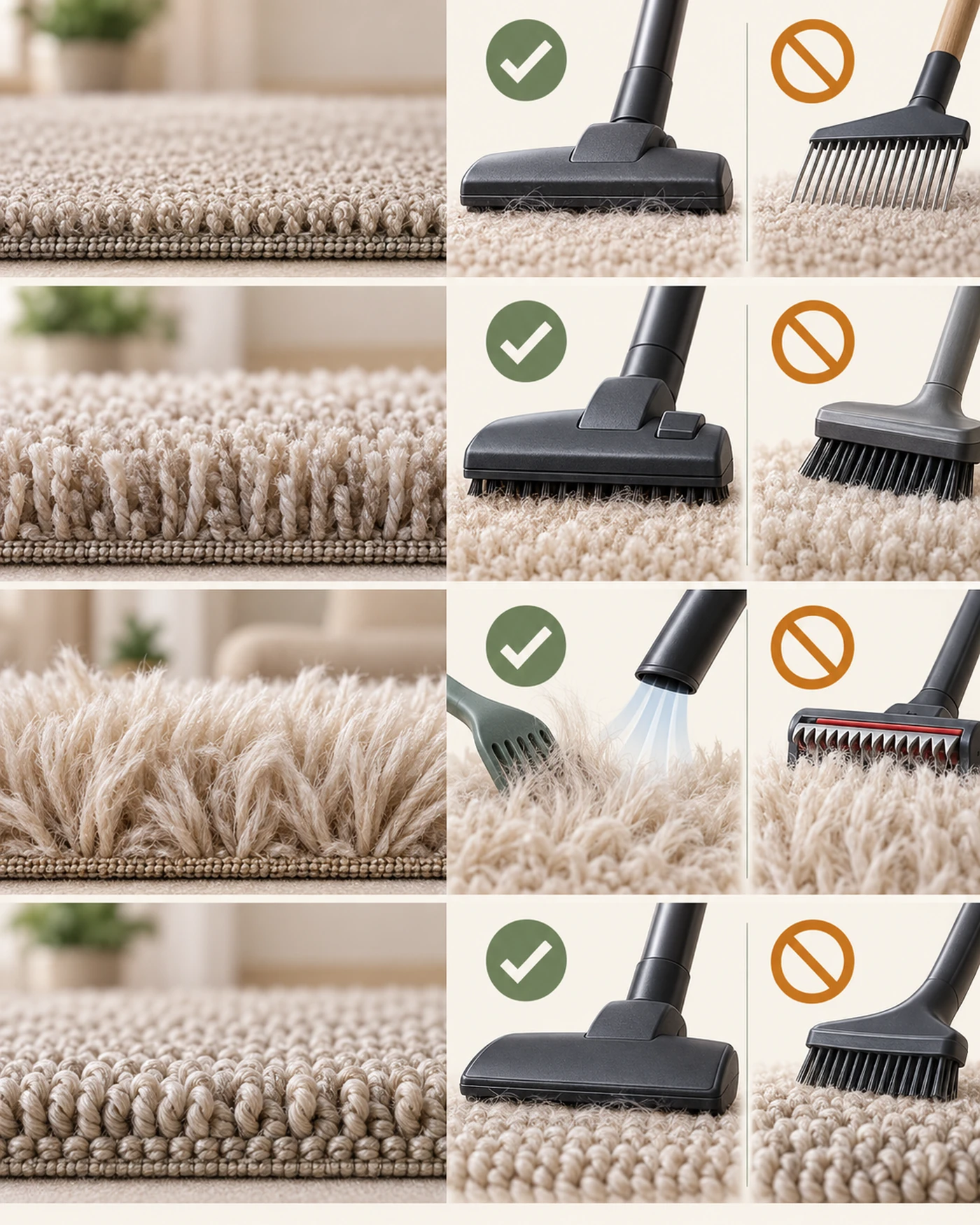 Pet hair carpet pile safety guide for low, medium, high, and loop pile