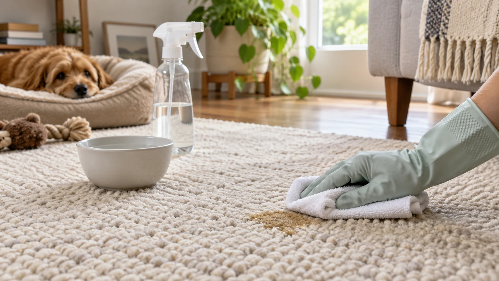 How to remove pet stains from a wool rug